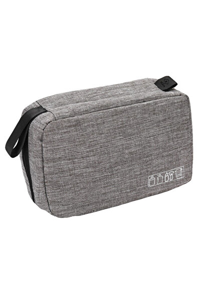 zola Geantă cosmetică pentru bărbați, pliabilă, buzunare de diferite dimensiuni, 23,5 x 16 x 6 cm, gri