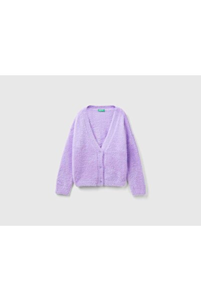United Colors of Benetton كارديجان بناتي بأزرار أمامية وأكمام طويلة