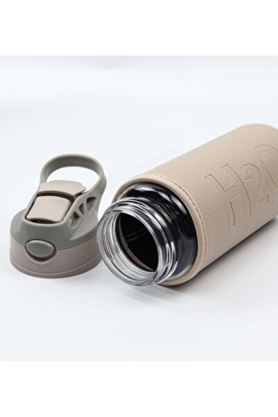 Tohana H2O Glass Flask with Leather Cover and Straw 500 ml