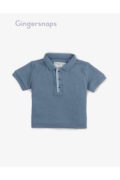 Gingersnaps Boys' Solid Color Polo T-Shirt with Front Buttons