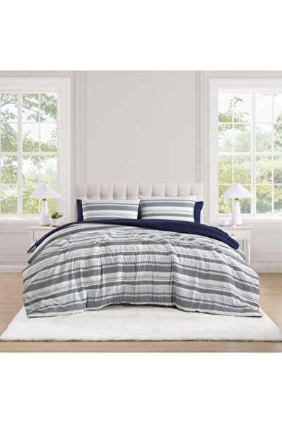 TNC 7-Piece Premium Quality Cedar Striped King Comforter Set