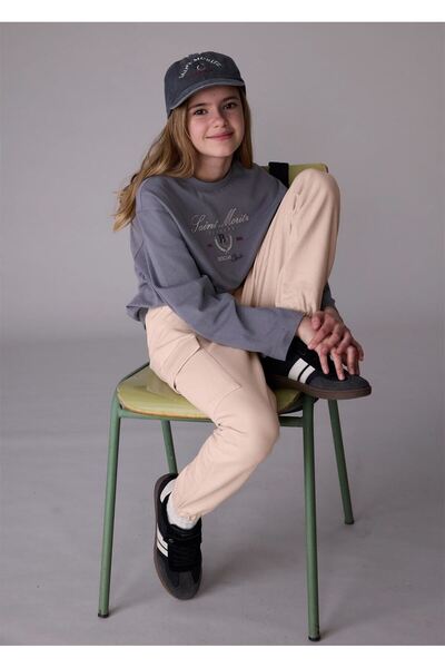 MAYORAL Pantaloni cargo pentru fete cremă 7578