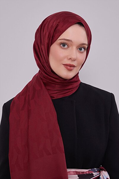 Levidor Bordo Geometrik Desen Jakar Şal