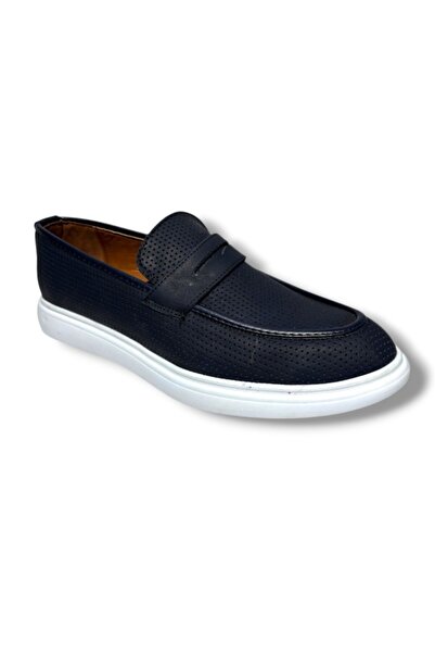 Cakgo حذاء رجالي من راسجو 5145-26 بطباعة جلدية وفيونكة باللون الأزرق الداكن و...