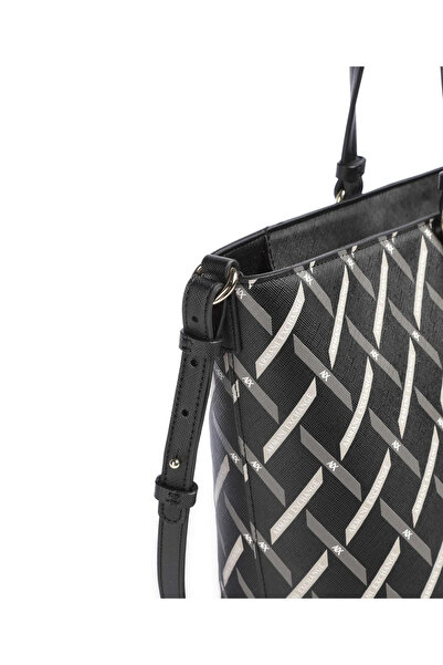 Armani Exchange Women's Black Shoulder Bag with Removable Shoulder Strap and Patterned Metallic Logo Accessory Xw000926 Af17155-