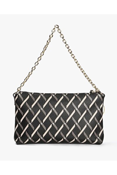 Armani Exchange Women's One Main Compartment Zipper Closure Patterned Black Shoulder Bag Xw000399 Af17155-Mc043