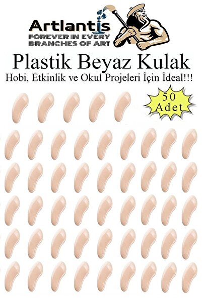 Artlantis Plastik Kulak Krem 50 li 1 Paket Hobi Etkinlik Okul Projeleri Okul ...