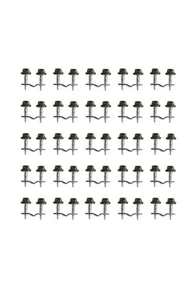 EmaConstruct Set de 25 cleme de fixare din policarbonat pe plasă bordurată, culoare maro RAL8017