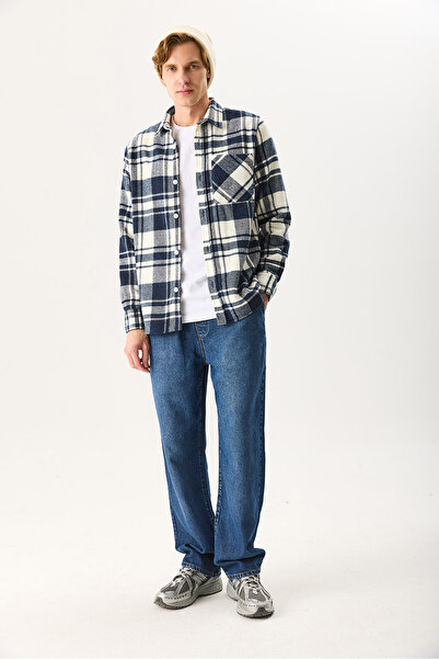 VENA Чоловіча сорочка Regular Fit у клітинку - темно-синя