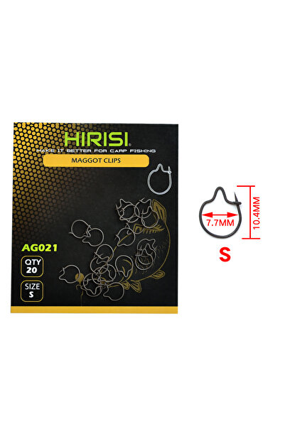 HIRISI مقاس صغير، 20 قطعة من أدوات صيد سمك الشبوط، مشابك يرقات، ملحقات صيد سم...