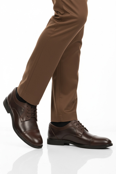 WALKWAY Brown Genuine Leather Men's Classic Shoes 2499 m