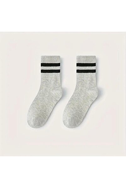 Vast Unisex Hoop Tennis College Cotton Socks 6-Pack (2 Pairs Black, 2 Pairs White, 2 Pairs Gray)