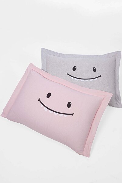 Eponj Home 2li Yastık Kılıfı Oxf. Lububu Pembe Gri