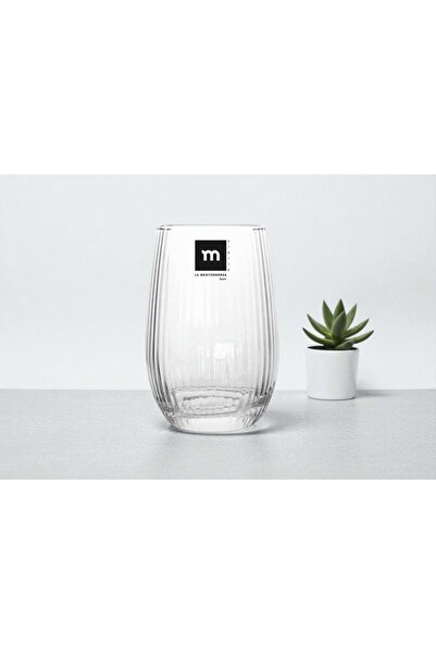 La Mediterranea Set of 6 400 ml Nalon Fiber glasses – textured, elegant and durable glass for serving drinks