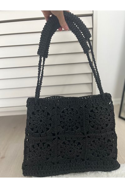 BAGS حقيبة حبل ورقية محبوكة يدويًا
