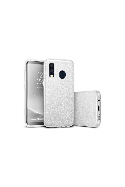 Doty Samsung Galaxy A30 Ultra Slim Silicone Case – Glitter Diamond (Silver) –