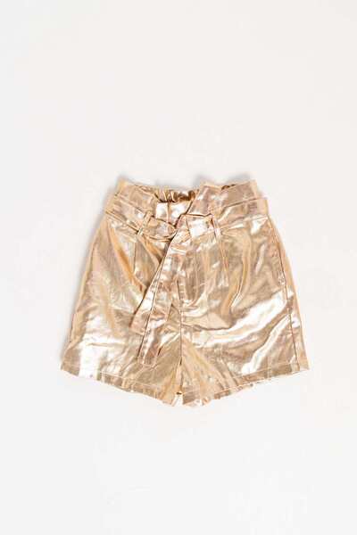 Gingersnaps Girls Shiny Solid Drawstring Shorts