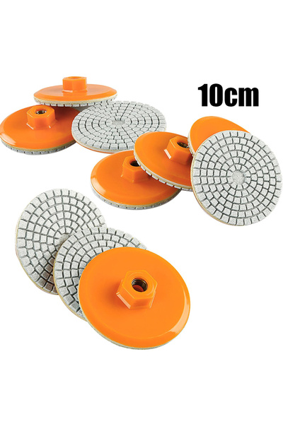 Choice1 قرص تلميع متكامل لتشذيب الأحجار، 10 قطع، 10 سم، وسادات تلميع ماسية، و...