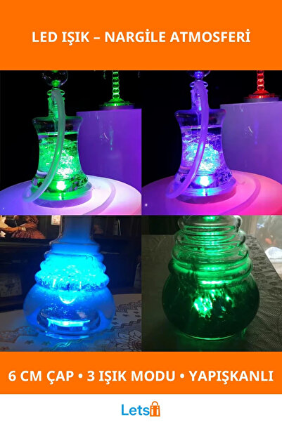 Letsii 6 cm Yapışkanlı Led Işık Nargile Altı Işıklandırma