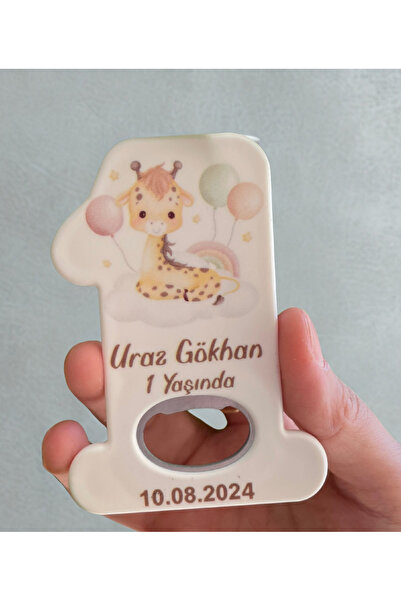 Home Kişiye Özel Baskılı Erkek Bebek Doğum Günü Açacaklı 1 Yaş Magnet (35 Adet)