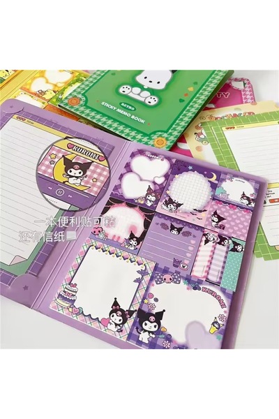 synshop Kuromi Kore Japon Kırtasiye Ofis Postit Yapışkanlı Not Kağıt Set Hedi...