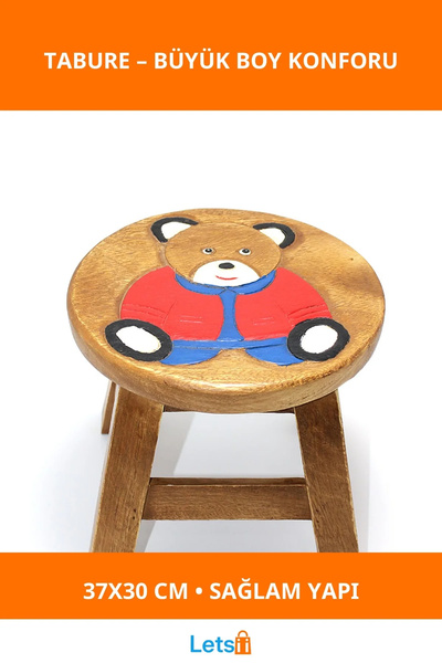 Letsii Ergonomik Renkli Büyük Boy Çocuk Taburesi 37x30 cm