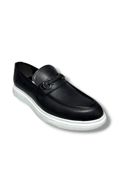Cakgo Rasgo 5130-26 Leather Bow Buckle Men's Shoes Black White