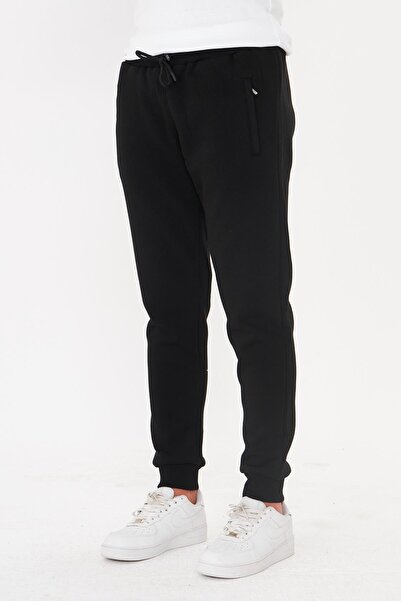 Marco Ferry Pantaloni de sport pentru bărbați, iarnă, cu 3 fire, negri 5464-S