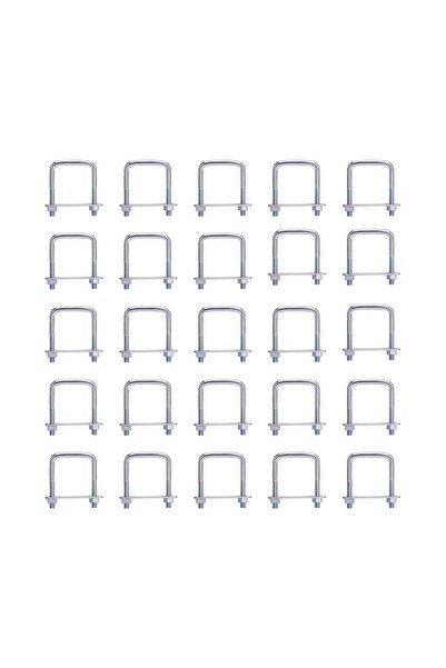 EmaConstruct Set de 25 de console de fixare a panourilor de gard galvanizate cu placă și piulițe pentru stâlp de 30x30 mm