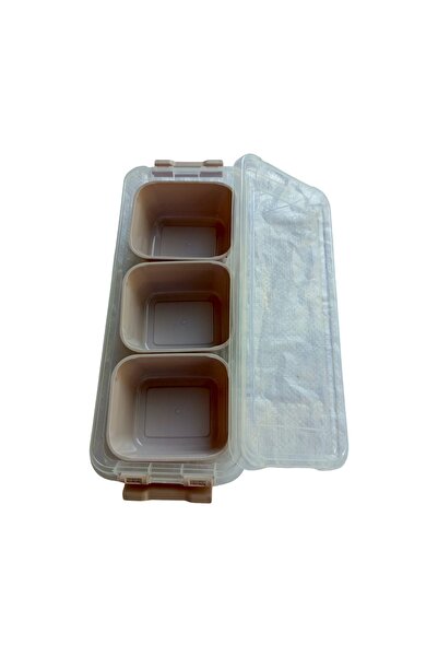 HOBBY LİFE Large Lockable 3-Compartment Deep Organizing Storage Box - 1.8 L