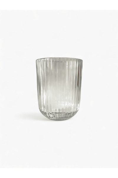 Storelisk Set of 6 Striped Glass Glasses – For Coffee, Water or Juice