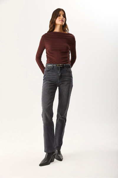 VENA Women's Marrakesh Black Straight Fit Jean Pants - Black