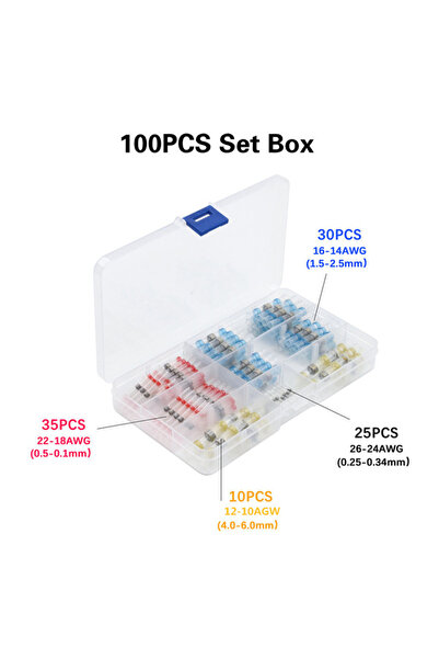 Choice4 ١٠٠ قطعة مع علبة، موصلات أسلاك قابلة للانكماش الحراري من WOZOBUY، غلا...