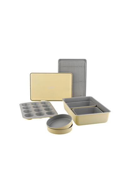 Arshia مجموعة أدوات خبز فاخرة غير لاصقة من 9 قطع - مصنوعة من الفولاذ الكربوني مع طلاء سيراميكي لخبز مثالي