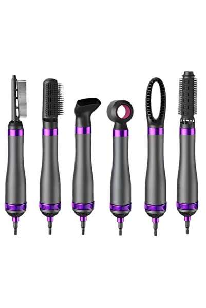HYX 6-in-1 Hair Dryer Brush - Detachable Multi-Head Hot Air Brush (800W)