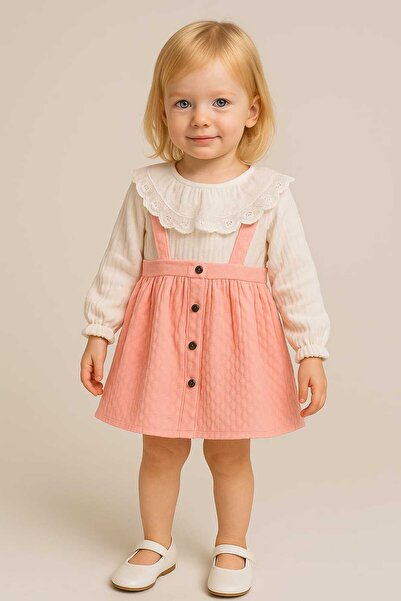 gigigiyim فستان بناتي بياقة مكشكشة