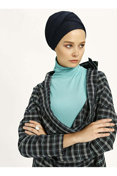 Makbush Women's Two-Piece Navy Blue Gingham Tunic