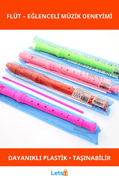 Letsii Renkli Eğlenceli Plastik Flüt Çocuklar ve Müzikseverler İçin