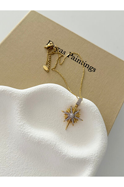 Joie Lüks Akseuar قلادة كاجلا شيكيل ستايربيرست اللامعة ذات اللونين من الفولاذ...