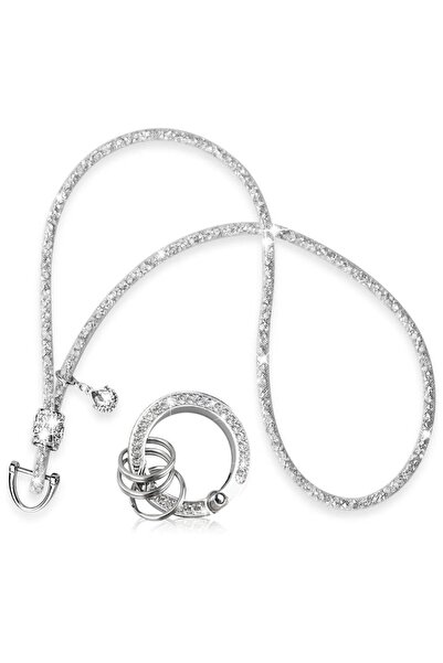 Choice1 Silver Car Keychain Bling Rhinestone Neck Strap for Car Key Keychain ...