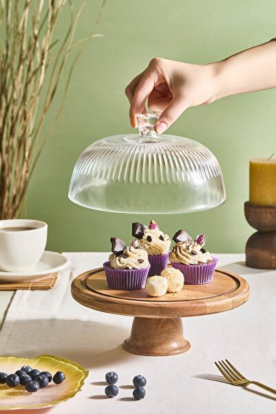 Lora Bianca Eterna 22 cm Cake Cookie Pastry Stand with Glass Dome