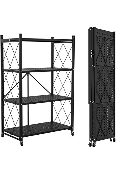 Aralifes 4-shelf Metal Multi-shelf Foldable Storage Rack For Garage/kitchen/home/closet