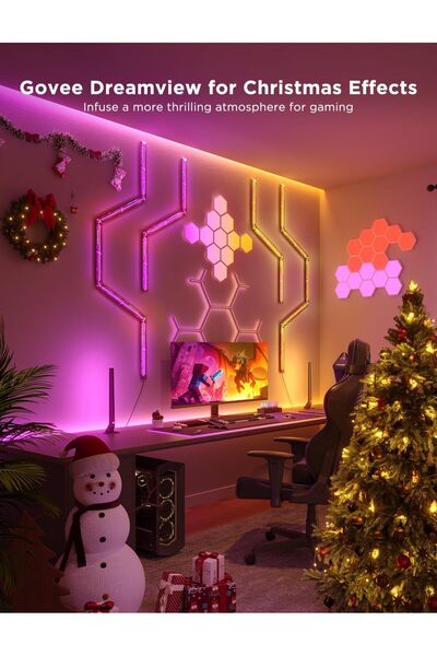 Govee Glide Hexa Panels Smart Hexagon LED Wall Lights Wi‑Fi RGBIC, 10-Pack