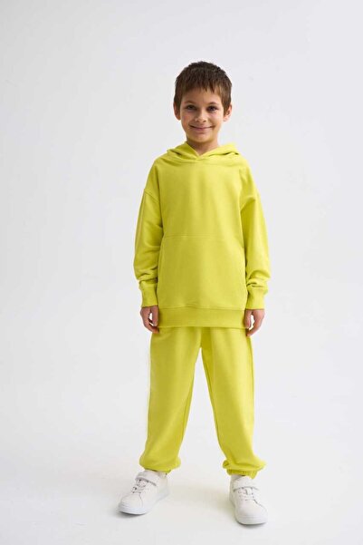 THERECOLOR Organic Hooded Long Sleeve Boy Sweatshirt - Yellow