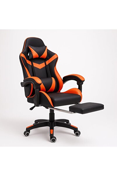 Generic Flame X1 Gaming Chair with Footrest & Lumbar Support - Ergonomic High-Back PU Leather (Black/Red)