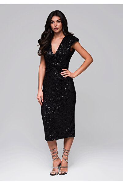 OMBRE Βραδινό φόρεμα LA-OM-DLR215- μαύρο