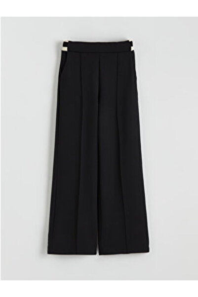 LC Waikiki Lcwaikiki Basicblack Standard Fit Wide Leg Women's Trousers