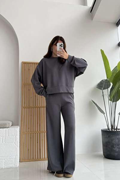 YAKAMEL Women's Modal High Waist Wide Leg Long Sleeve Bottom Top Tracksuit Set