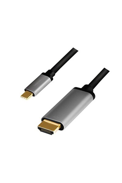 LogiLink HDMI кабел, USB-C, 1.8 м, Черен/Сребрист