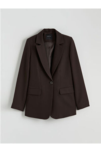 LC Waikiki LCW VisionKahverengi Krep Kadın Blazer Ceket